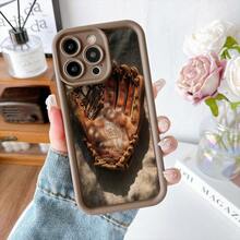 Cubierta de teléfono con diseño de guante de béisbol marrón para iPhone 14 Pro Max resistente al agua y a golpes ideal para deportistas y amantes del béisbol - Burdeos - Ver 5