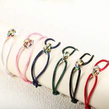 1pc Elegant Stainless Steel Triple Rings Crossing Bracelet, Colorful Triple Rings Lucky Charm Bracelet, Suitable For Daily Wear And Holiday Gifts