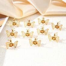 10 Bohemian Style Golden Butterfly Hair Accessories With Braids And Braided Headbands, Essential For Holiday Parties, Fashionable And Elegant Headbands, Safety Clip Design, Suitable For Casual Wear And Party Styling - 金子- - 查看 3