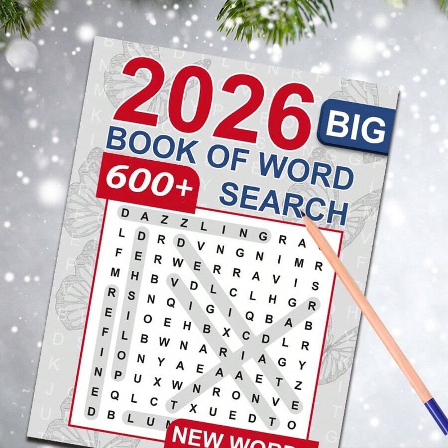 2026年成人舒适最新版单词搜索游戏：2026年宁静放松大型单词搜索游戏（成人单词搜索书）（不含笔）