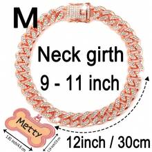 1pc Customized Luxury Rhinestone Dog Cuban Link Collar, 1.3cm Wide Hiphop Pet Necklace, Suitable For Small/Medium/Large Dogs, Pet Accessories & Gift, Can Engrave Pet Name, Phone Number, Anti-Lost Ornamental,Engraved Stylish,Fashion,Colorful,Vintage,Cute,Contracted,Cuties Custom,Unique,Customized,Personalized Pet For Anniversaries,For Birthdays,Pet Supplies,2025 Halloween Accessories,Fall Décor