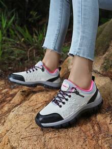 新款时尚多功能女士户外徒步鞋、旅行登山鞋、休闲运动鞋 - 白色 - 查看 5