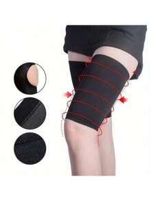 1 Paio di Manicotti Compressivi per Cosce in Nylon Nero, Supporti Adatti per Fitness, Yoga, Pilates, Modellamento del Corpo, Corsa ed Esercizio per Definizione Muscolare