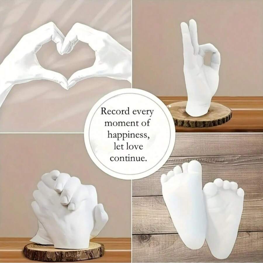 1 Set Easy To Operate, Easy To Use, Easy To Shape Couples 3D Handcasting Kit, Clone Handprint Molding And Casting Set, Delicate Hand Model Souvenir, 200g Formula, For DIY Sculpture, Memory And Anniversary Gift, 3D Clone Model Suitable For Living Room And Bedroom Decor, Ideal For Valentine's Day, Anniversary, Mother's Day, Party And Birthday