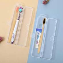 2 Packs Travel Size Toothbrush Case Plastic Toothbrush Travel Holder For Manual Toothbrushes Transparent Containers For Toothbrush Covers And Toothpaste Storage - As Pic - View 6