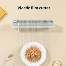 Cling Wrap Dispenser With Sliding Cutter - Kitchen Storage Box, Mountable On Fridge, Suitable For Home And Commercial Use, Cutting Box, Stable Storage, Practical Tool, Kitchen Supplies - Multicolor - View 4