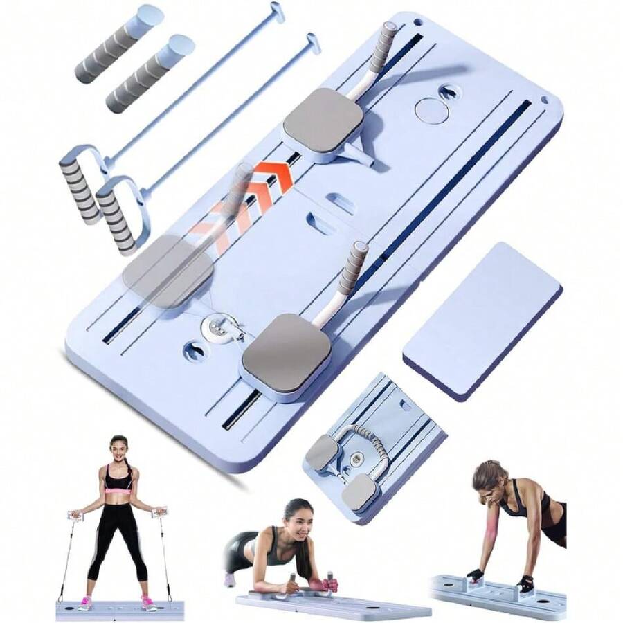 Tabla Multifuncional para Abdominales, Tabla Abdominal Multifuncional 5 en 1, Deslizante, Plegable y con Rebote Automático - Tabla Abdominal Plegable, Tabla Pilates en Casa,26995278 - Rojo - Ver 1
