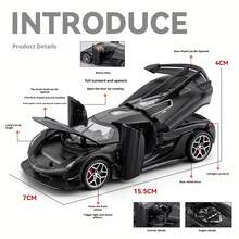 1pc 1/32 Scale JESKO Die-Cast Metal Car Model, Suitable For Children 3 Years And Above, Toy Sports Car, Alloy Body, Simulated Sound And Light Effects, Can Be Used As Birthday Gift For Boys - Multicolor - View 2