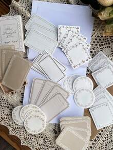 30pcs/Box Vintage Minimalist Boxed Embossed Decorative Paper, Scrapbooking Supplies, Specialty Paper, Thick Cardstock, Artistic Embossed Diary & Journal Craft Material, DIY Background - Multicolor - View 21