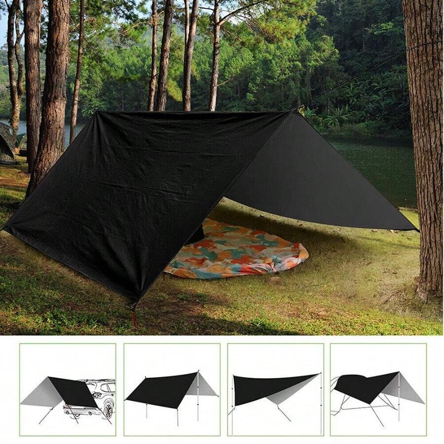10x10ft Outdoor Camping Rain Fly Tarp Canopy Waterproof Hiking Sun Shade Shelter - 預設 - 查看 1