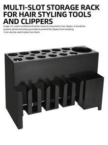Professional Wall-Mounted Electric Hair Clipper Holder, Salon Beauty Storage Rack, Hair Styling Tool Organizer - Black - View 6