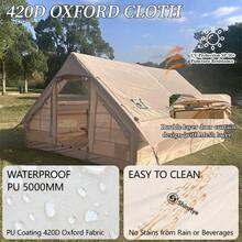 Tienda de campaña inflable para camping tienda de campaña grande Glamping 4-8 personas 4 estaciones aire con bomba fácil de instalar impermeable para exteriores Oxford - como en la foto - Ver 4