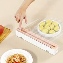 Cling Wrap Dispenser With Sliding Cutter - Kitchen Storage Box, Mountable On Fridge, Suitable For Home And Commercial Use, Cutting Box, Stable Storage, Practical Tool, Kitchen Supplies - Multicolor - View 5