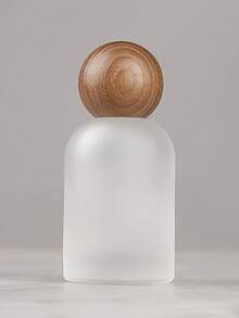 1个高档圆形木纹30毫升/50毫升可灌装防漏可重复使用便携旅行香水瓶