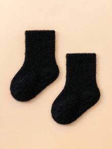 1 Pair Baby/Toddler Plush Socks, Soft Knitted Wool Socks In Multiple Colors, Unisex For Infants, Essential For Winter - Multicolor - View 14