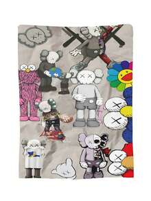 Kawss Kawaii Kaw Blanket Cozy Anime Gift Blanket - Premium Flannel Throw For Fans, Soft Cartoon Print For Sofa, Bed, Camping & Travel, Great Christmas Birthday Present - màu đen - Xem 4