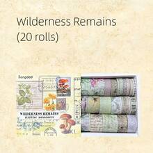 20卷复古和纸胶带套装，文学复古植物花卉烫金纸质自粘遮蔽胶带，装饰贴纸，适用于日记本、相册、DIY工艺品、礼品包装