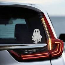 Glow-In-The-Dark Ghost Car Sticker, Shiny Sandblasted Reflective Decorative Sticker For Car Window/Body, Cute Creative Halloween Decoration For Electric Motorcycle