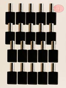 مجموعة من 3/5/10/20 قطعة من زجاجات الرذاذ المسطحة السوداء القابلة لإعادة التعبئة سعة 15 مل، رشاشات محمولة للتونر/العطر، أغطية رشاش باللون الذهبي الوردي/البنفسجي/الوردي، مع قمع وأداة إعادة التعبئة مضمنة - متعدد الألوان - مشاهدة 23