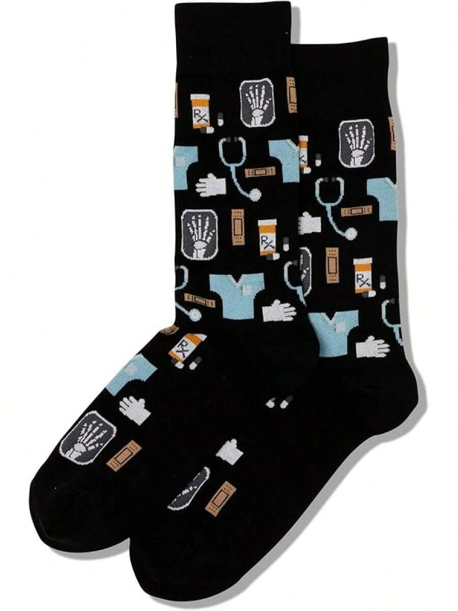 Hot Sox - Calcetines conversacionales para hombre - Blanco y Negro - Ver 1