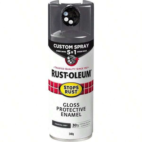 RustOleum Stops Rust 5in1 Custom Spray Gloss Charcoal Grey 340 G