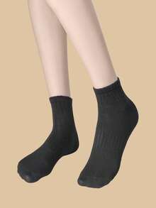 1/6/8/10 Pairs Black & Gray Pattern Unisex Couple Sports Socks, Short Socks, Spring/Summer Holiday Gift - Multicolor - View 4