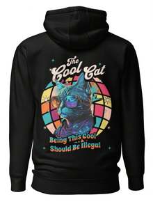 Cool Cat Hoodie, Uni Fun Hoodie With Cat In Glasses, Perfect Gift For Cat Lovers,Autumn/Winter Hoodie Autumn Set - Gaya 23 - View 1