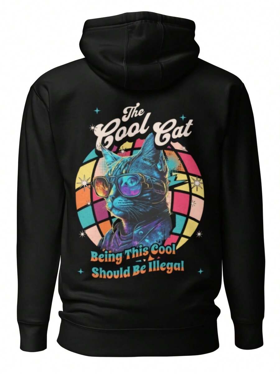 Cool Cat Hoodie, Uni Fun Hoodie With Cat In Glasses, Perfect Gift For Cat Lovers,Autumn/Winter Hoodie Autumn Set - Gaya 23 - View 1