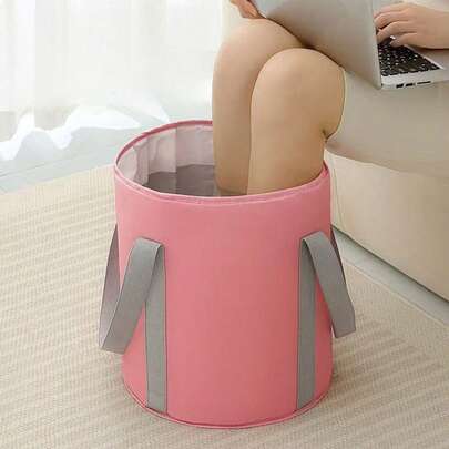 1 件可折叠足浴盆，耐用牛津布材质，便携式折叠足浴盆/洗脸盆，家用和旅行可折叠足浴盆，易于存放