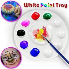 4pcs Art Paint Tray Palette, Plastic Paint Pallet Adults Painting, Party At Home, Kindergarten Or Class, White Paint Pallete - White - View 3