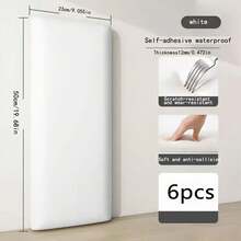 6pcs 3D Wall Panels, 6pcs Thick Soft Self-Adhesive 3D Wall Panels 50cm X 23cm, Protective Sticker, Anti-Collision Effect, Removable And Reusable, Suitable For Bedroom Headboard, Home Decor