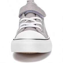 Zoroadke - Tenis de lona para niños y niñas con correa ajustable para niños - Gris - Ver 5
