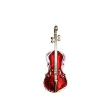 Stylish Violin Elegant Men Women Brooch Red Violin Brooch Collar Pin Party Jewelry Gift - 棕色 - 查看 6