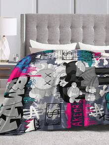 Kawss Kawaii Kaw  Blanket Flannel Blanket, Super Comfortable Winter Warm Blanket Summer Air Conditioning Blanket, Soft And Light Bed Sofa Decoration, Not Easy To Shed, - màu đen - Xem 6