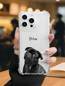 Funda para  con un adorable diseño de pug y esquinas reforzadas para protegerlo de los golpes. Compatible con los modelos  17/AIR/XSMAX/XR/11/12/13/14/15/16E/Pro/Promax/PLUS/MINI, y con las series  S, A, M, F y NOTE. Series  G/E, Transsion HOT/SMART/SPARK/NOTE, Redmi/ POCO/NOTE, Honor 400/Play/X, OPPO Reno/REALME/A. Funda para teléfono fabricada en TPU, a prueba de golpes, resistente a las caídas y a las manchas. Ideal para uso personal o como regalo, perfecta para San Valentín, Acción de Gracias, Halloween, Navidad, Año Nuevo y todas las ocasiones festivas. - transparente - Ver 1