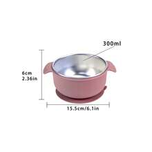 Stainless Steel Bowl, Baby Food Bowl, Silicone Double Handles, Anti-Scald And Anti-Drop, Customizable Name - Multicolor - View 9