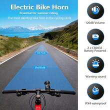 Claxon Tipo Trompeta 120dB Para Bicicleta o Bici Eléctrica Potente y Duradero Timbre Ruidoso Electrónico - Negro - Ver 5