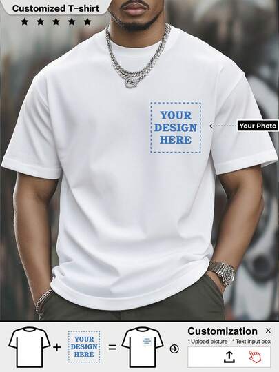 Customize Personalized Men's Athletic T-Shirts. Breathable, Comfortable, And Casual. Add Text And Photos (Like Emblem Designs, Couple Photos, Family Portraits, Selfies, Or Pet Pictures) To Create Your Own Custom Printed T-Shirt. The Perfect Gift For Your Boyfriend. Custom T-Shirt.