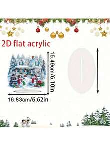 [Christmas Diamond Art] 2D/Flat 5D DIY Asymmetrical Diamond Art Desktop Decor | Acrylic Holiday Desktop Art, Suitable For Parties And Gifts, Holiday Table Decor | Winter Wonderland Scene, Durable Acrylic Material, Christmas Decoration