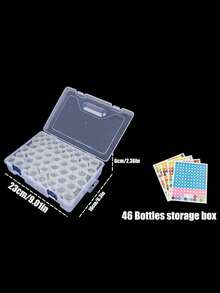 1 Set Clear Plastic Bead Organizer With 1 Set (4pcs) Round Diamond Painted Color Coded Labels, Portable Organizer For DIY Crafts, Diamond Painting, Nail Art Accessories - 6 Sizes Available (24/30/38/46/60/78 Compartments) - White - View 13