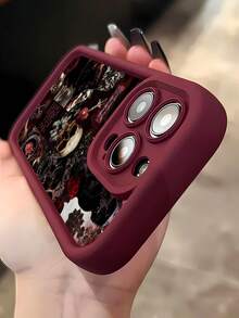 Funda para teléfono con diseño gótico de corazón y calavera, fabricada en TPU. Protege tu dispositivo y mantiene tu estilo. Compatible con teléfonos ,  17,  16 Pro Max,  15 Pro Max,  13 y  12. Fabricada en TPU, ofrece protección contra golpes y caídas. Un regalo perfecto para familiares, amigos y amantes de lo macabro. - Rojo - Ver 4