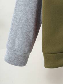 Boys' Letter Print Baseball Jacket And Pants Set - Army Green - View 6