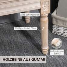 HOMCOM Vintage Buttoned Upholstered Bench, Linen Look, Up To 120 Kg Load Capacity, 80x40x43 Cm, Beige, For Hallway And Living Room - 1 - 查看 6