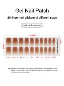 20 strisce per unghie in gel, adesivi per unghie in gel compatibili con qualsiasi luce UV, avvolgimenti per unghie di lunga durata, unghie adesive per donne facili da applicare e rimuovere