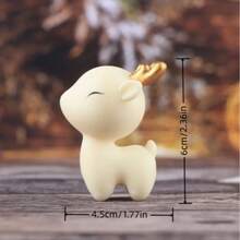 1-Piece Mini Christmas Reindeer Statue, European And American Style Imitation Jade Deer Resin Statue, Indoor Christmas Decoration, Suitable For Fireplaces, Party Tables, Shelf Decorations - Multicolor - View 3