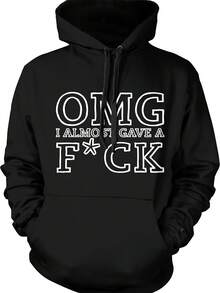 OMG I Almost Gave A , No Worries Hooded Sweatshirt, HOOD00199,Autumn/Winter Hoodie Autumn Set - 款式5 - 查看 1