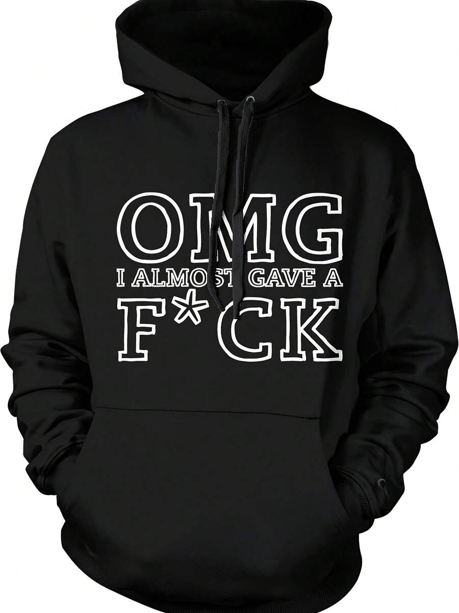 OMG I Almost Gave A , No Worries Hooded Sweatshirt, HOOD00199,Autumn/Winter Hoodie Autumn Set - 款式5 - 查看 1