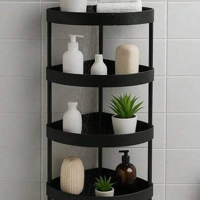 Estante de almacenamiento vertical de 5 niveles ideal para baño cocina u oficina, organizador de múltiples repisas para optimizar espacio en habitaciones y zonas de trabajo, materiales robustos y seguros, plataforma estable, recomendado para hogares con alta demanda organizativa, simple de montar y fácil de limpiar.