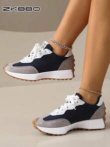 ZKBBO 女士休闲运动鞋，轻便防滑健身跑步鞋，网球鞋，休闲鞋 - 寶藍色 - 查看 3