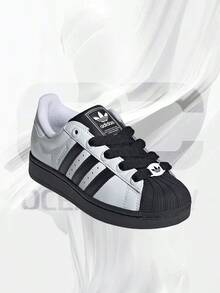 Adidas Superstar II White Black White (GS)– Big Kids Lifestyle Sneakers – Shoes For Youth/Women - Vintage -Spring & Summer-Inspired Running Shoes, Shock-Absorbing Comfort, Gym To Streetwear Casual Wear-Easter Gift–JI0210 - Trắng/Đen/Trắng - Xem 2